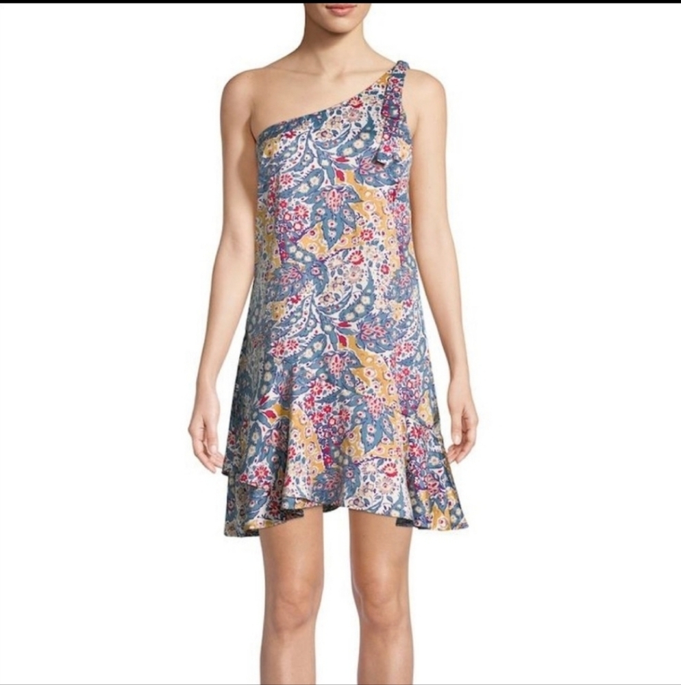 COPY - Likely Revolve Archer Foral Asymmetrical one shoulder dress size XS